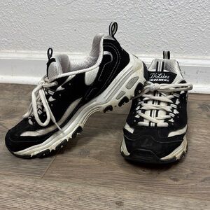 Skechers Black and White Athletic Shoes